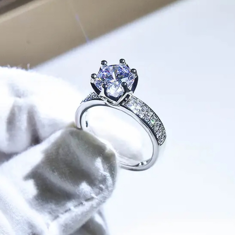 Women's rings 925 sterling silver CZ and rhinestone size resized - Picture 3 of 4